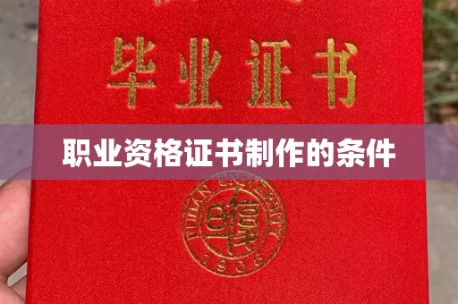 池州职业资格证书制作的条件