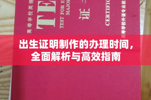 池州出生证明制作的办理时间，全面解析与高效指南