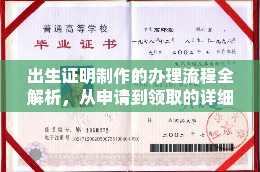 池州出生证明制作的办理流程全解析，从申请到领取的详细指南