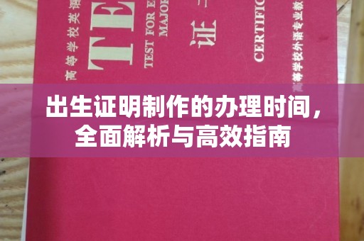 池州出生证明制作的办理时间，全面解析与高效指南