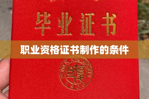 池州职业资格证书制作的条件
