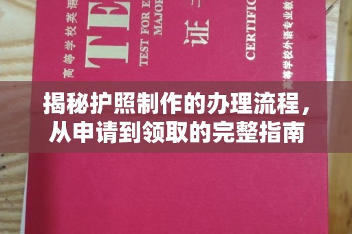 池州揭秘护照制作的办理流程，从申请到领取的完整指南