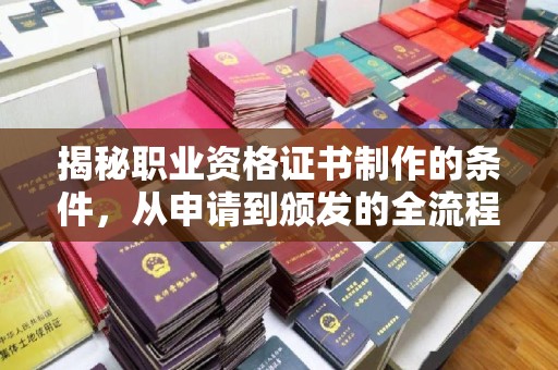 池州揭秘职业资格证书制作的条件，从申请到颁发的全流程解析