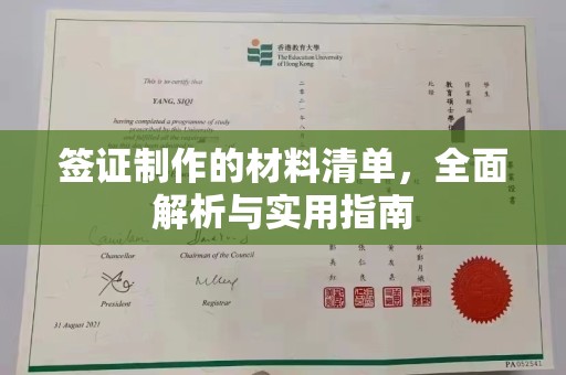 池州签证制作的材料清单，全面解析与实用指南