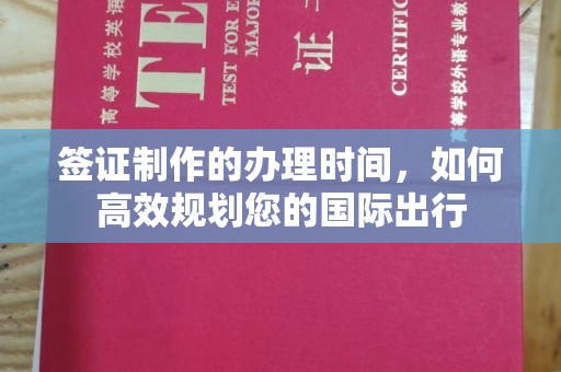 池州签证制作的办理时间，如何高效规划您的国际出行