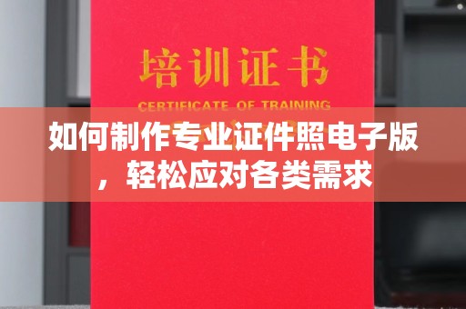 池州如何制作专业证件照电子版，轻松应对各类需求