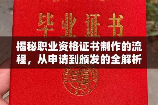 池州揭秘职业资格证书制作的流程，从申请到颁发的全解析