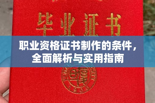 池州职业资格证书制作的条件，全面解析与实用指南